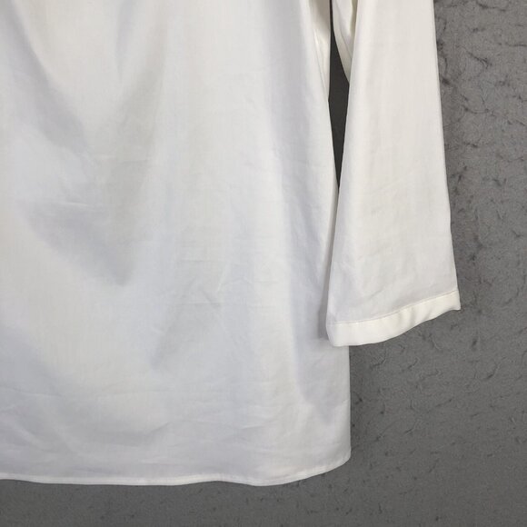 Vineyard Vines Top Womens 0 White Poplin Basketweave Stretch Beach Prep NEW - Picture 13 of 16